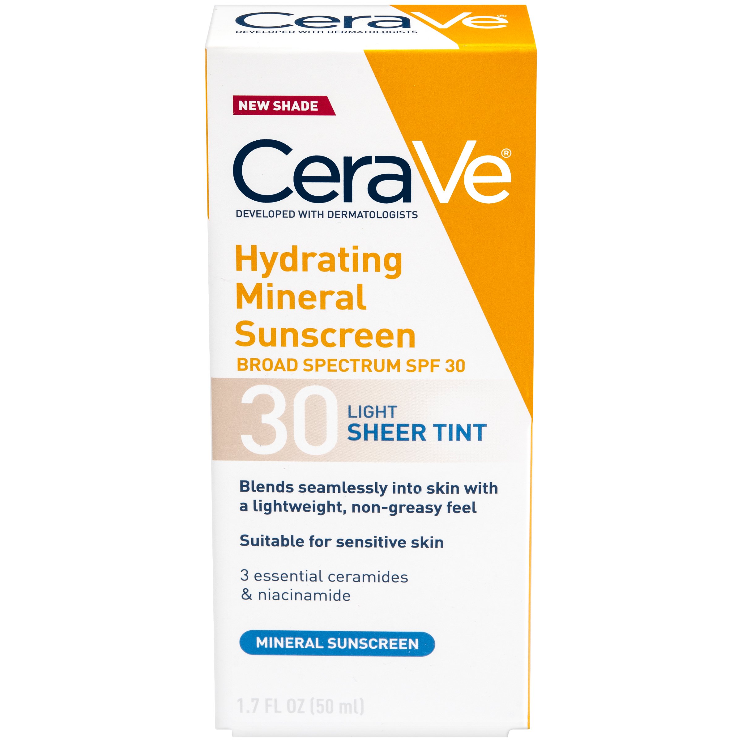 CeraVe Hydrating Mineral Sunscreen Light Sheer Tint Broad Spectrum - SPF 30