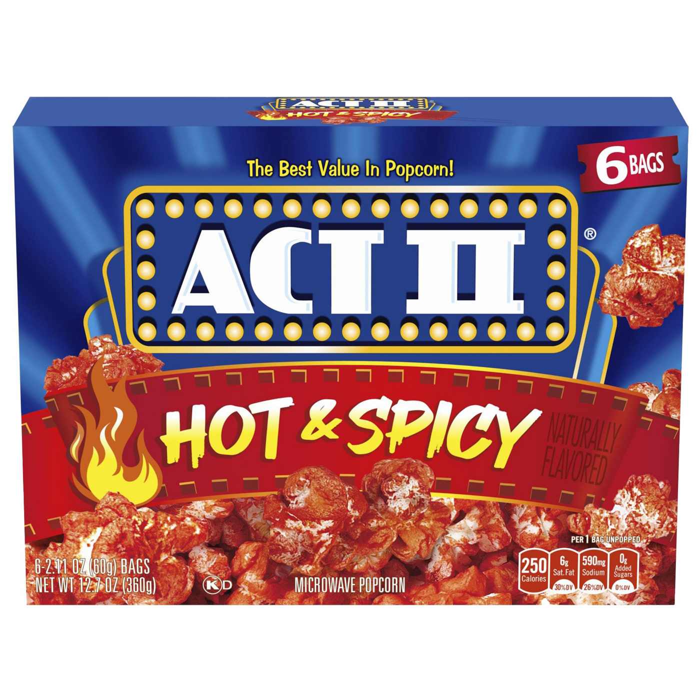 ACT II Hot & Spicy Microwave Popcorn Bags; image 1 of 2