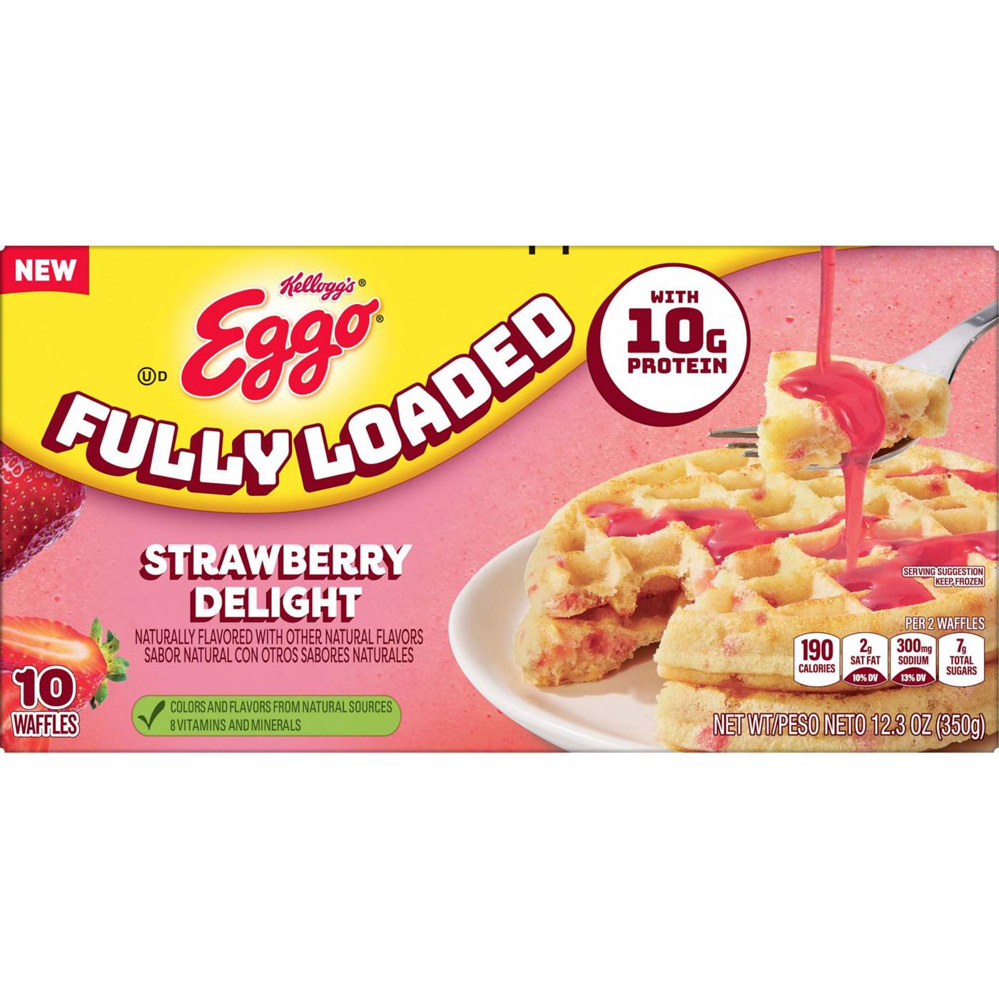 Eggo Fully Loaded Strawberry Delight Protein Waffles, 12.3 oz; image 1 of 6