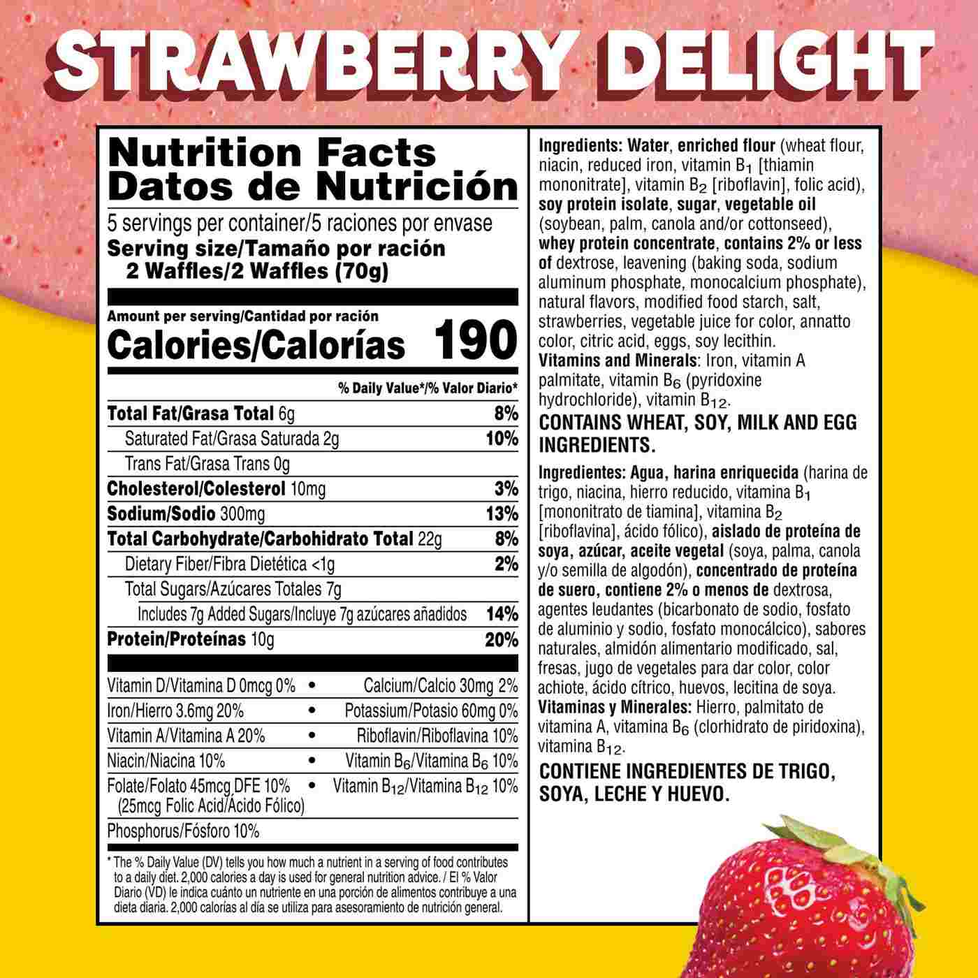 Eggo Fully Loaded Strawberry Delight Protein Waffles, 12.3 oz; image 6 of 6