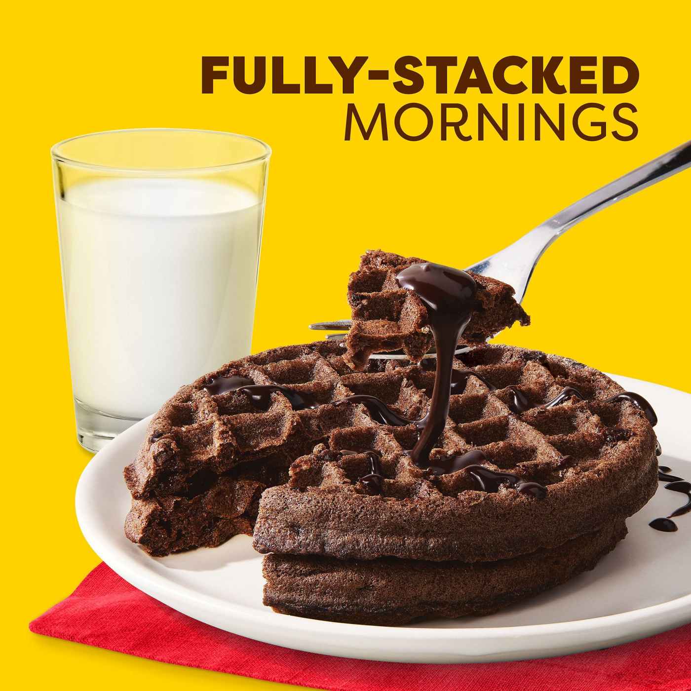 Eggo Fully Loaded Chocolate Chip Brownie Protein Waffles, 12.3 oz; image 3 of 6