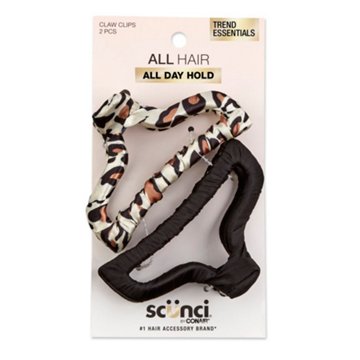 Scunci All Day Hold Fabric Claw Hair Clips
