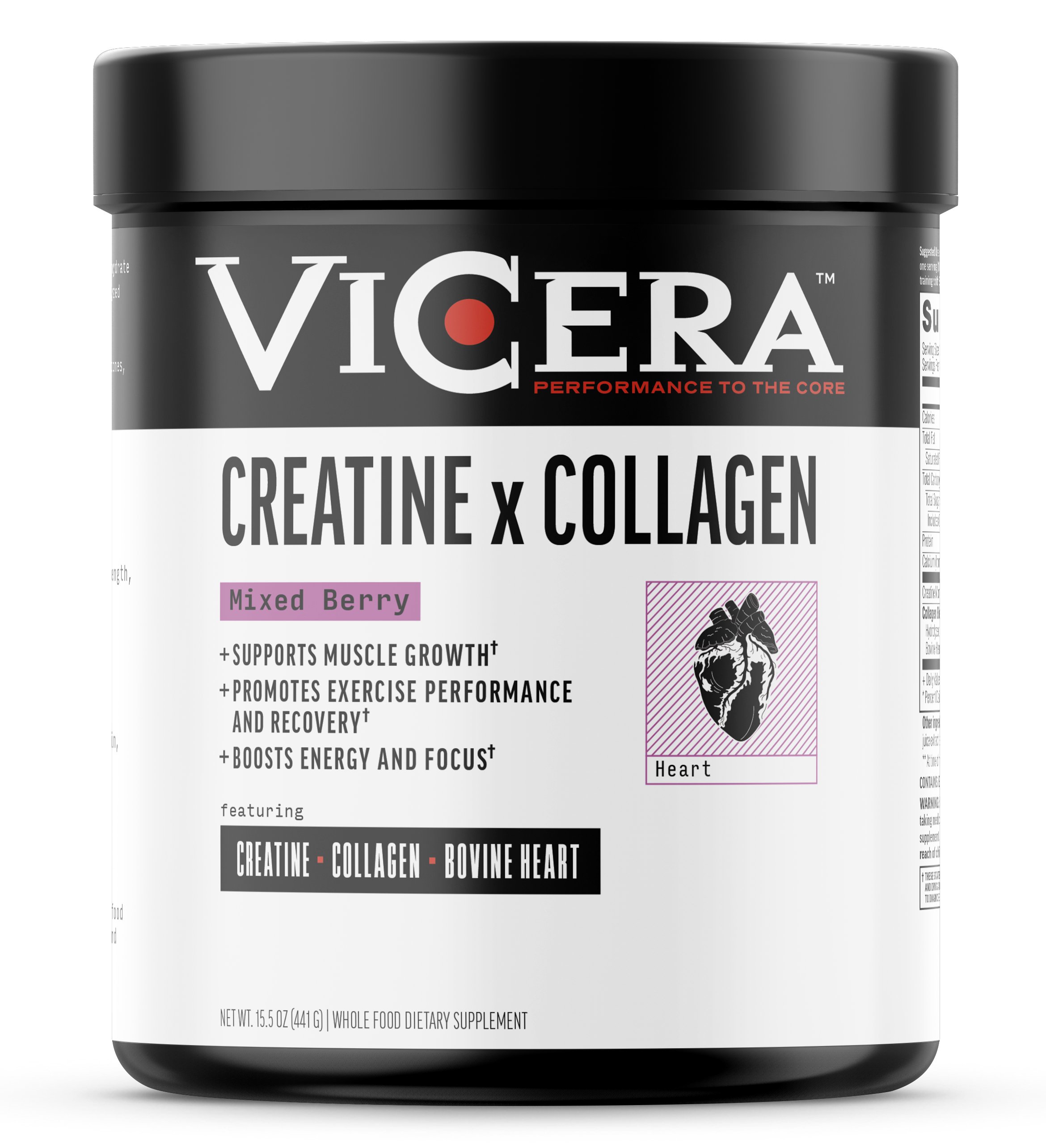 ViCera Mixed Berry Creatine X Collagen Powder, 15.5 oz