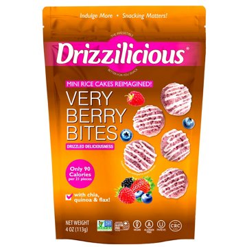 Drizzilicious Mini Rice Cakes - Very Berry Bites, 4 oz
