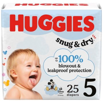 Huggies Snug & Dry Baby Diapers, Size 5 (27+ lbs)