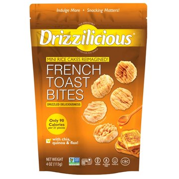 Drizzilicious Mini Rice Cakes - French Toast Bites, 4 oz