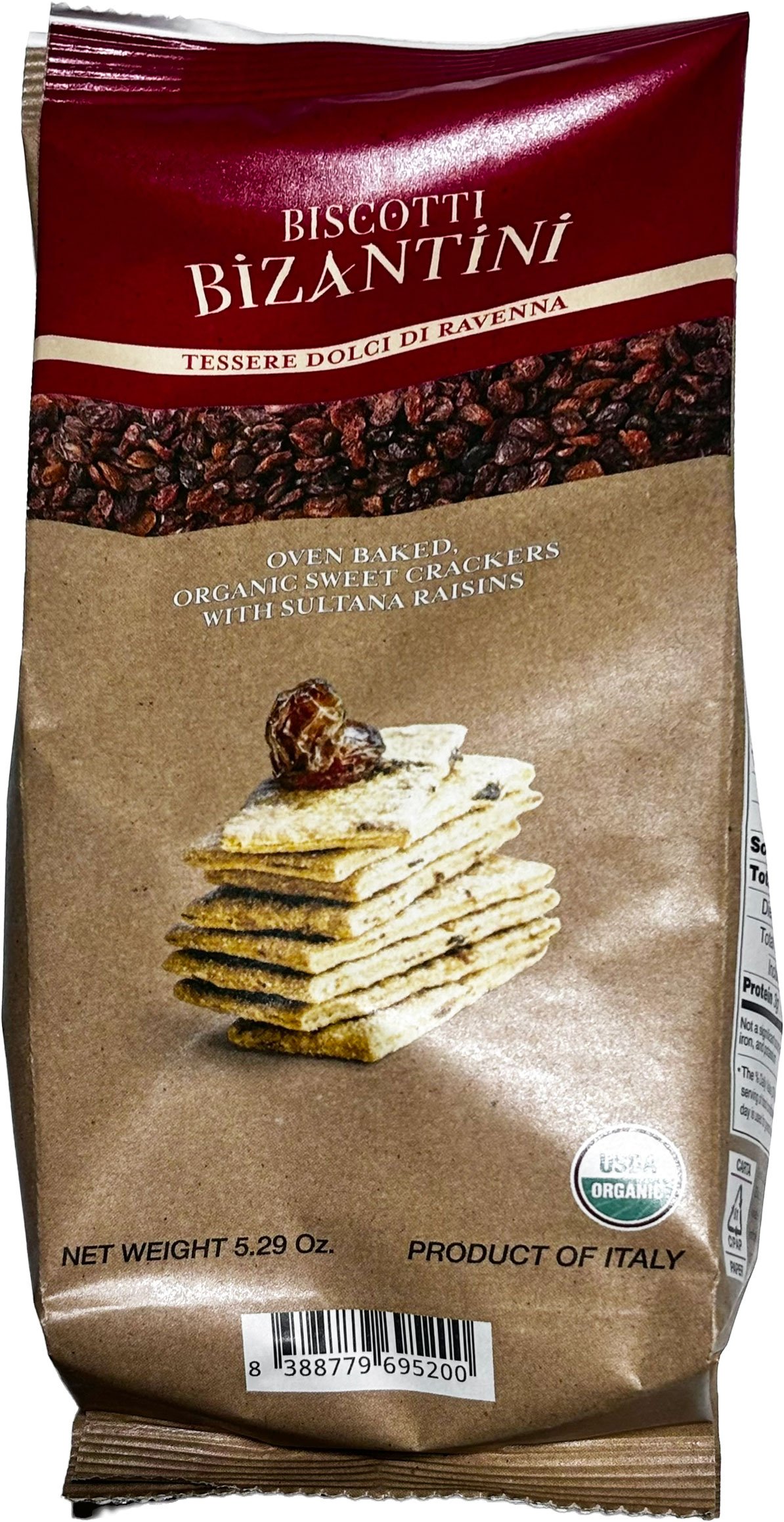 Biscotti Bizantini Sweet Crackers with Sultana Raisins, 5.29 oz