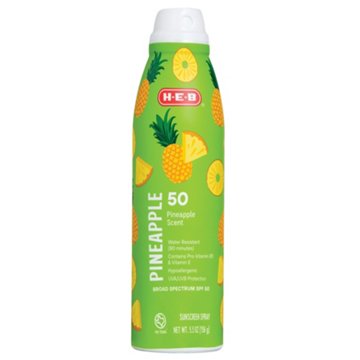 H-E-B SPF 50 Pineapple Sunscreen Spray - Oxybenzone Free
