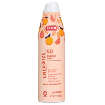 H-E-B SPF 50 Energize Grapefruit Sunscreen Spray - Oxybenzone Free