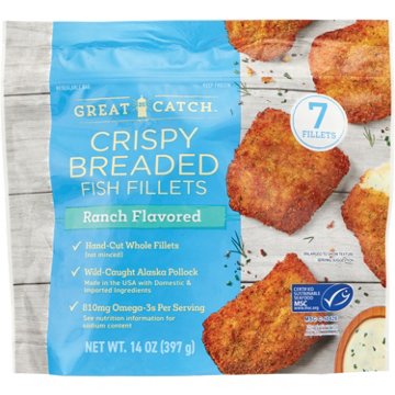 Great Catch Crispy Breaded Pollock Fillets - Ranch Flavored, 14 oz