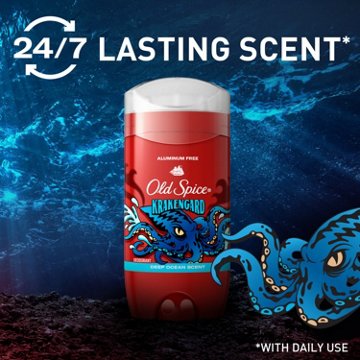 Old Spice Aluminum Free Deodorant for Men, Legendary Fragrance, Krakengard, Deep Ocean Scent, Twin Pack