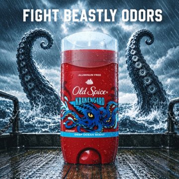 Old Spice Aluminum Free Deodorant for Men, Legendary Fragrance, Krakengard, Deep Ocean Scent, Twin Pack