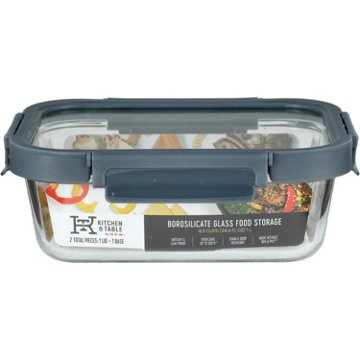 Kitchen & Table by H-E-B Borosilicate Glass Rectangle Food Storage Container, 4.3 cups