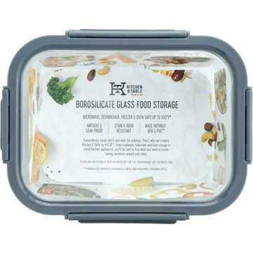 Kitchen & Table by H-E-B Borosilicate Glass Rectangle Food Storage Container, 4.3 cups