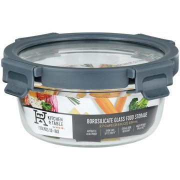 Kitchen & Table by H-E-B Borosilicate Glass Round Food Storage Container, 2.7 cups