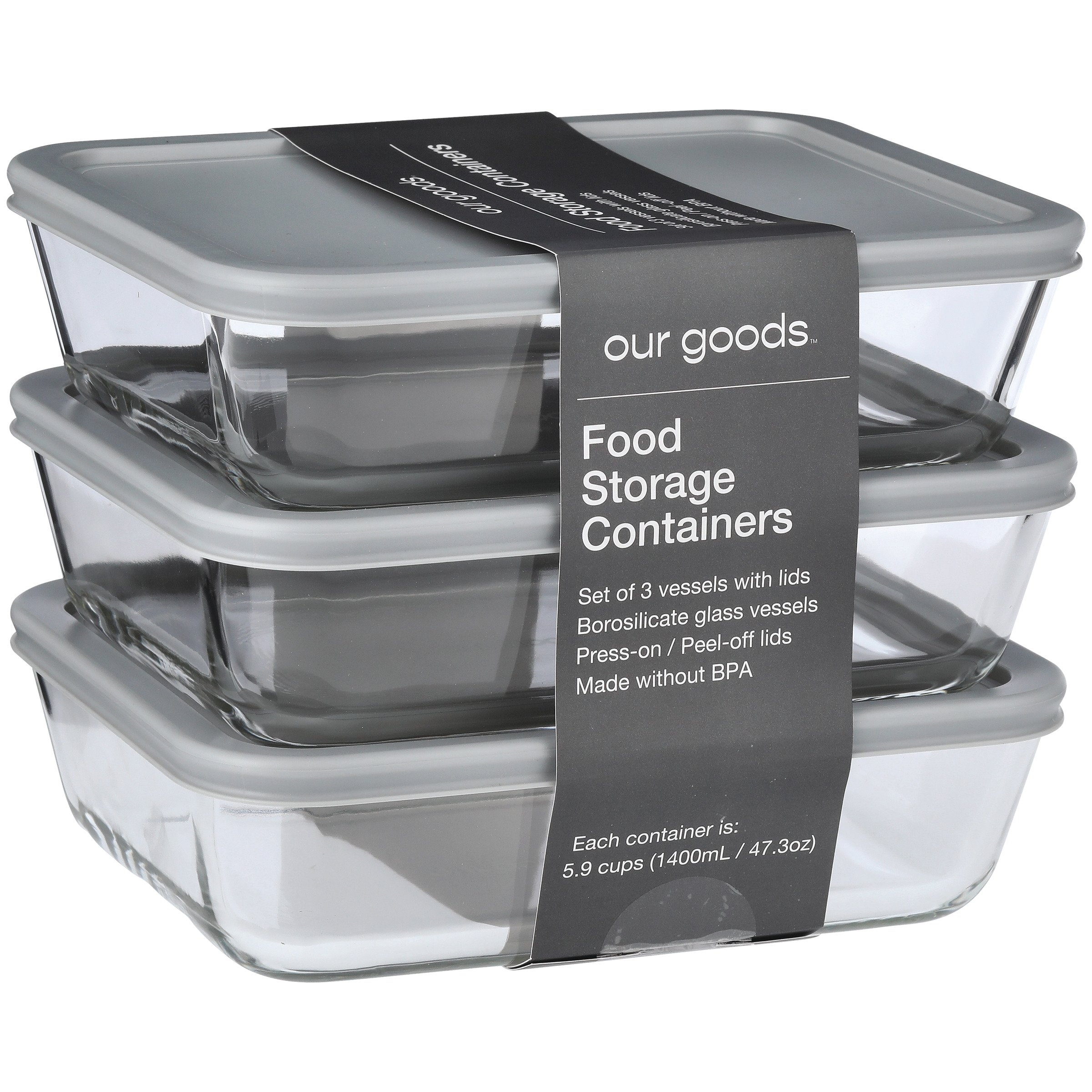 our goods Rectangle Borosilicate Glass Food Storage Container - Shop Food  storage at H-E-B