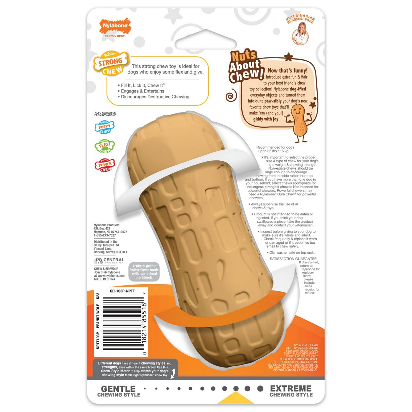 Nylabone Strong Chew Fillable Peanut Butter Flavor Toy; image 2 of 2