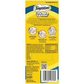 Temptations Lickable Spoons Adult Wet Cat Treat - Tasty Chicken and Savory Salmon Flavor, 4 pk