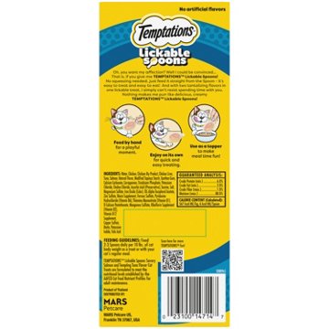 Temptations Lickable Spoons Adult Wet Cat Treat - Savory Salmon and Tempting Tuna Flavor