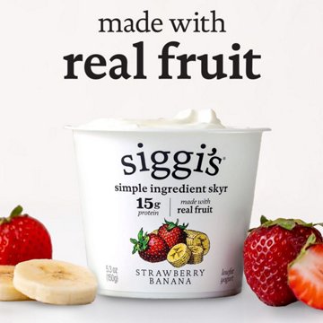 Siggi's Low-Fat Icelandic Strained Skyr Yogurt - Strawberry Banana, 5.3 oz