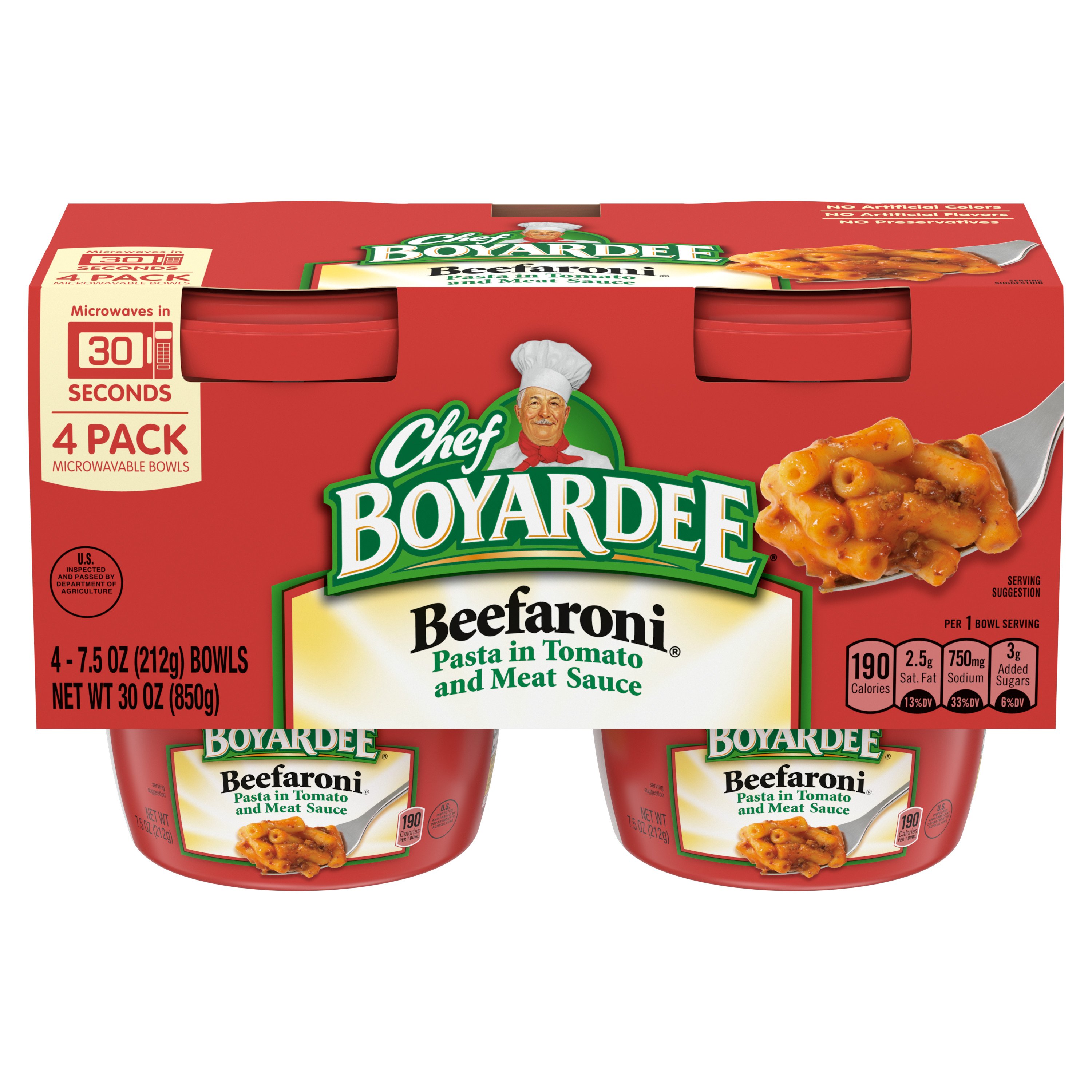 Chef Boyardee Beefaroni Beefaroni Microwavable Bowl 4 Pack - Shop ...