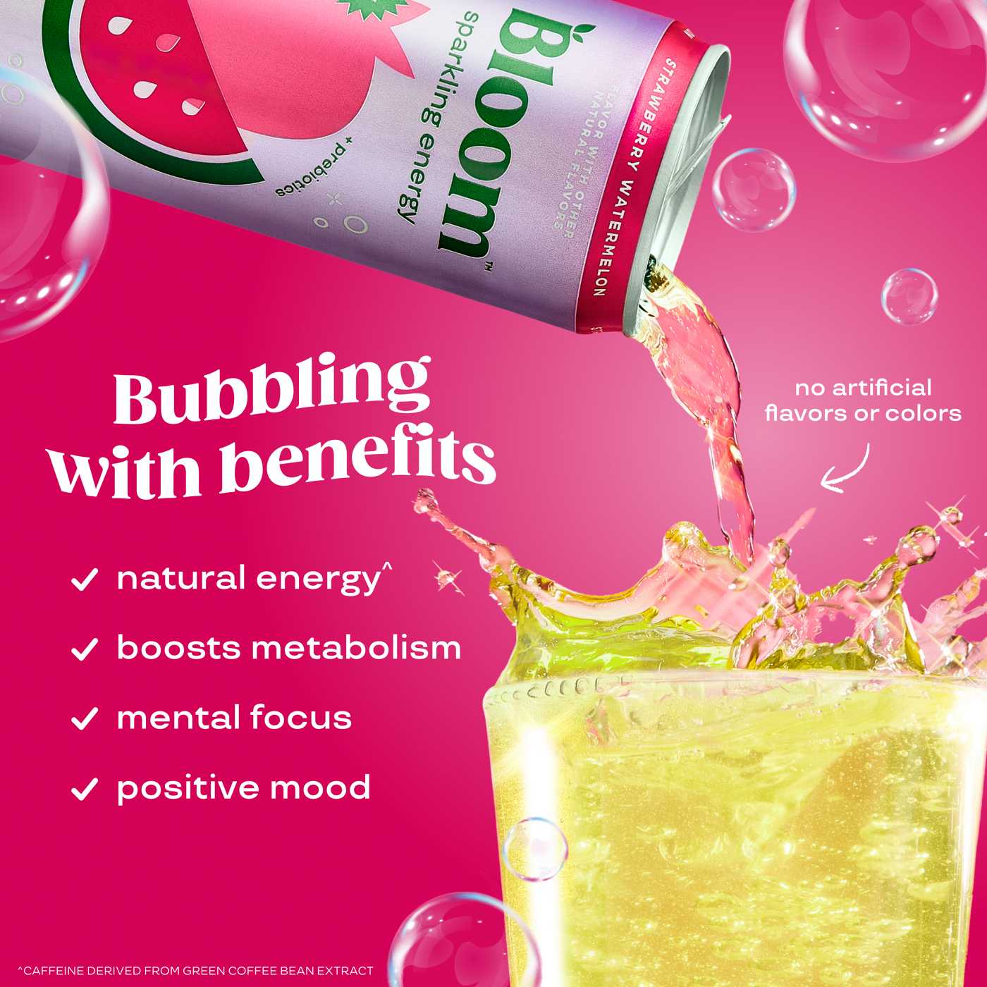 Bloom Zero Sugar Sparkling Energy Drink - Strawberry Watermelon; image 6 of 6