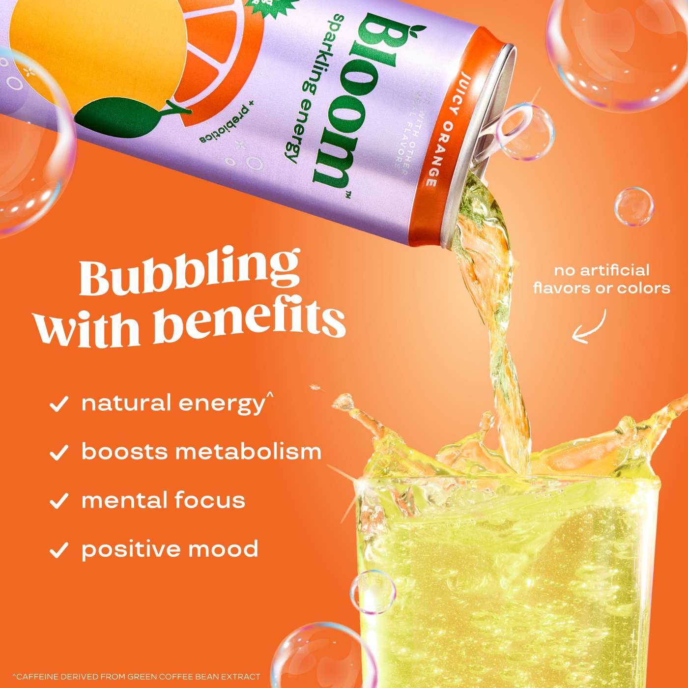 Bloom Zero Sugar Sparkling Energy Drink - Juicy Orange; image 5 of 6