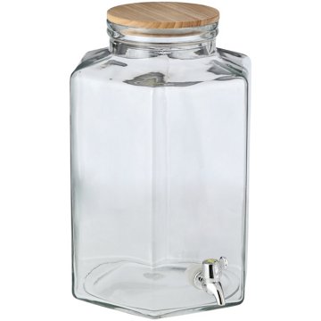 our goods Hexagon Glass Beverage Dispenser, 10 L