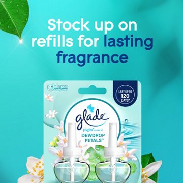 Glade Plug In Scented Oil 2 Count Refills - Dewdrop Petals - 1.34 oz