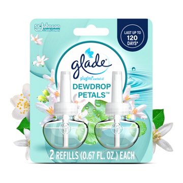 Glade Plug In Scented Oil 2 Count Refills - Dewdrop Petals - 1.34 oz