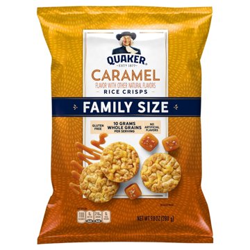 Quaker Caramel Rice Crisps - Family Size, 9.8 oz