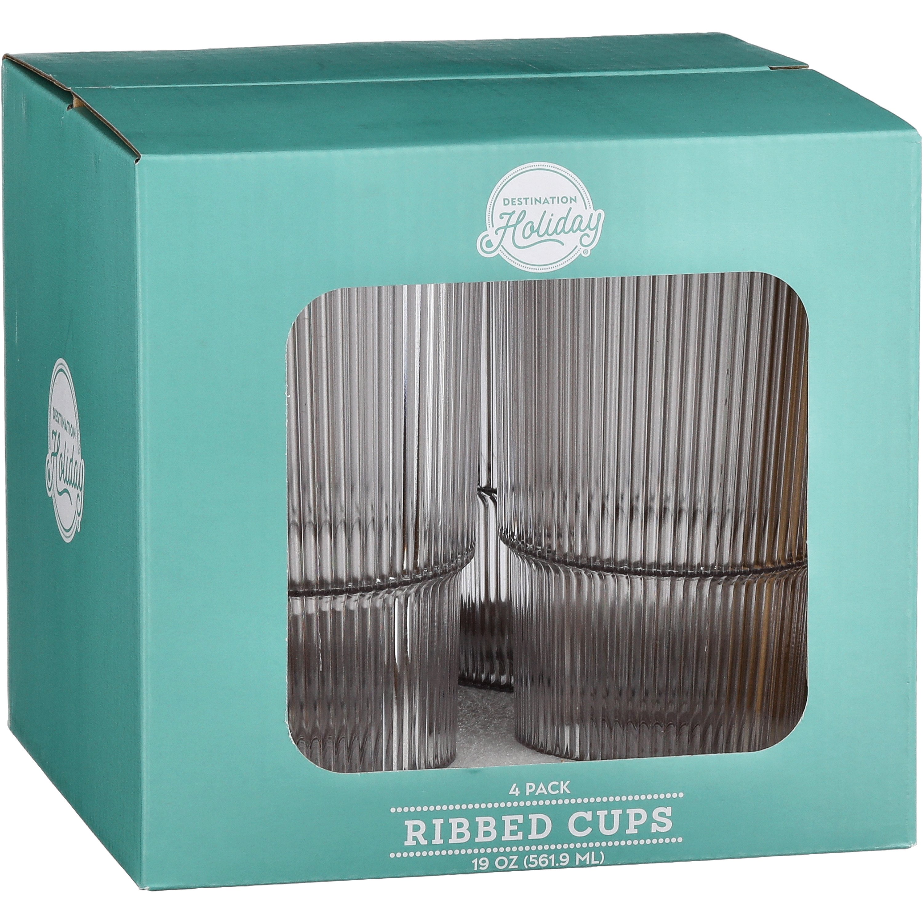 Destination Holiday Ribbed Cups, 4 pk - Shop Glasses & mugs at H-E-B