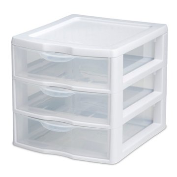 Sterilite Mini 3 Drawer Storage Unit - White