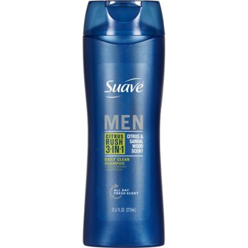 Suave Men Citrus Rush 3-in-1 Shampoo, Conditioner, and Body Wash