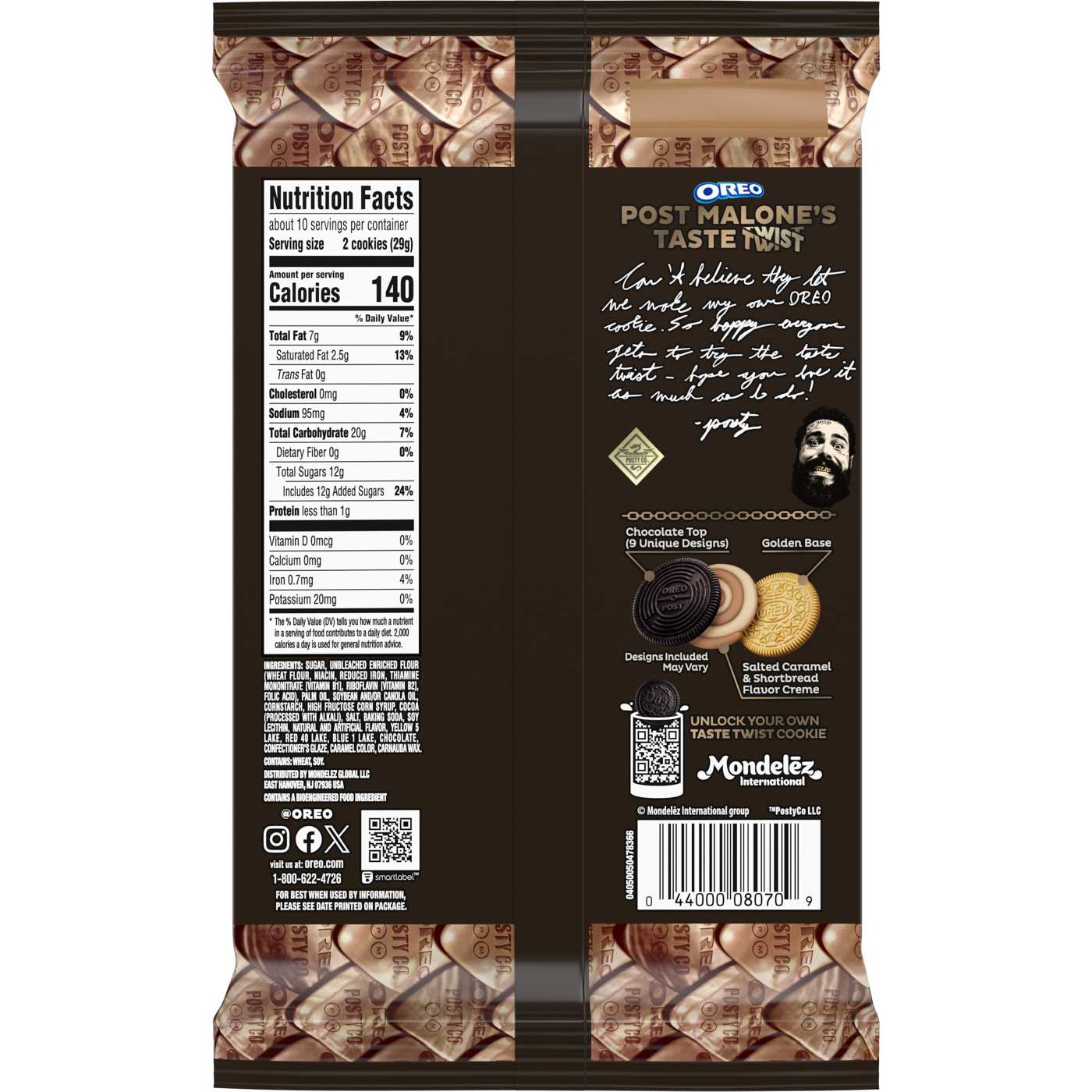 OREO Limited Edition Post Malone Swirled Caramel and Shortbread Creme Sandwich Cookies; image 2 of 10