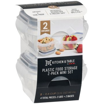 Kitchen & Table by H-E-B Plastic Food Storage Mini Container Set, 2 pk, 90 mL