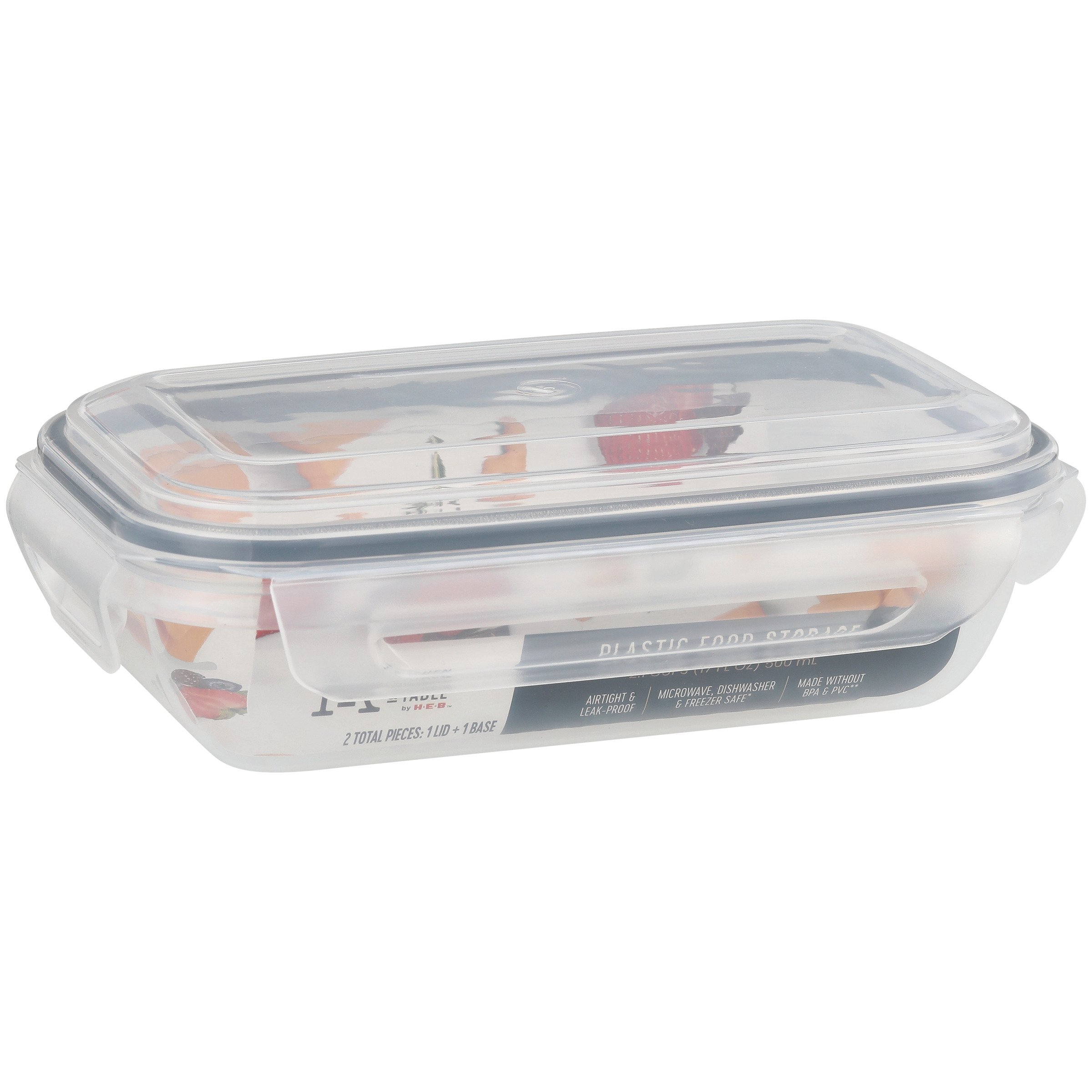 Kitchen & Table by H-E-B Rectangle Plastic Food Storage Container ...
