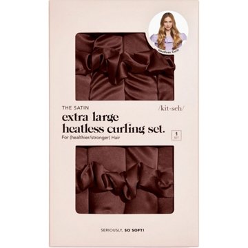 Kitsch Satin Extra Large Heatless Curling Set - Chocolate