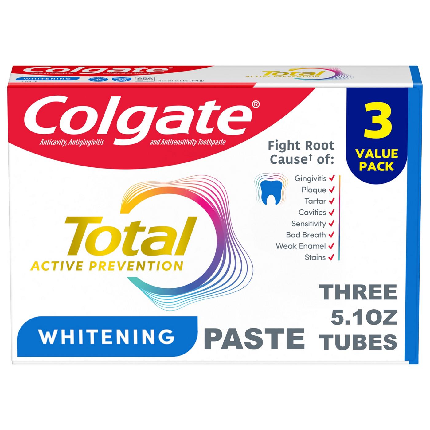 Colgate Total Toothpaste - Whitening, 3pk; image 1 of 8