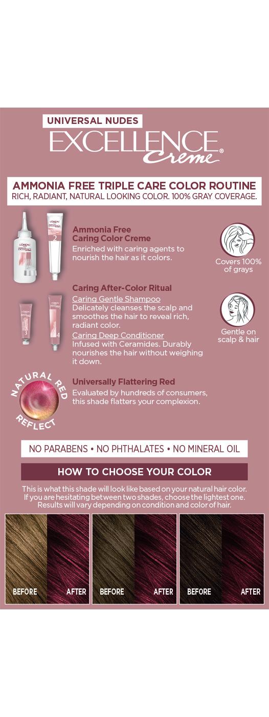 L'Oréal Paris Excellence Creme Universal Nudes Ammonia Free Permanent Hair Color - 4NR Natural Dark Red; image 2 of 2