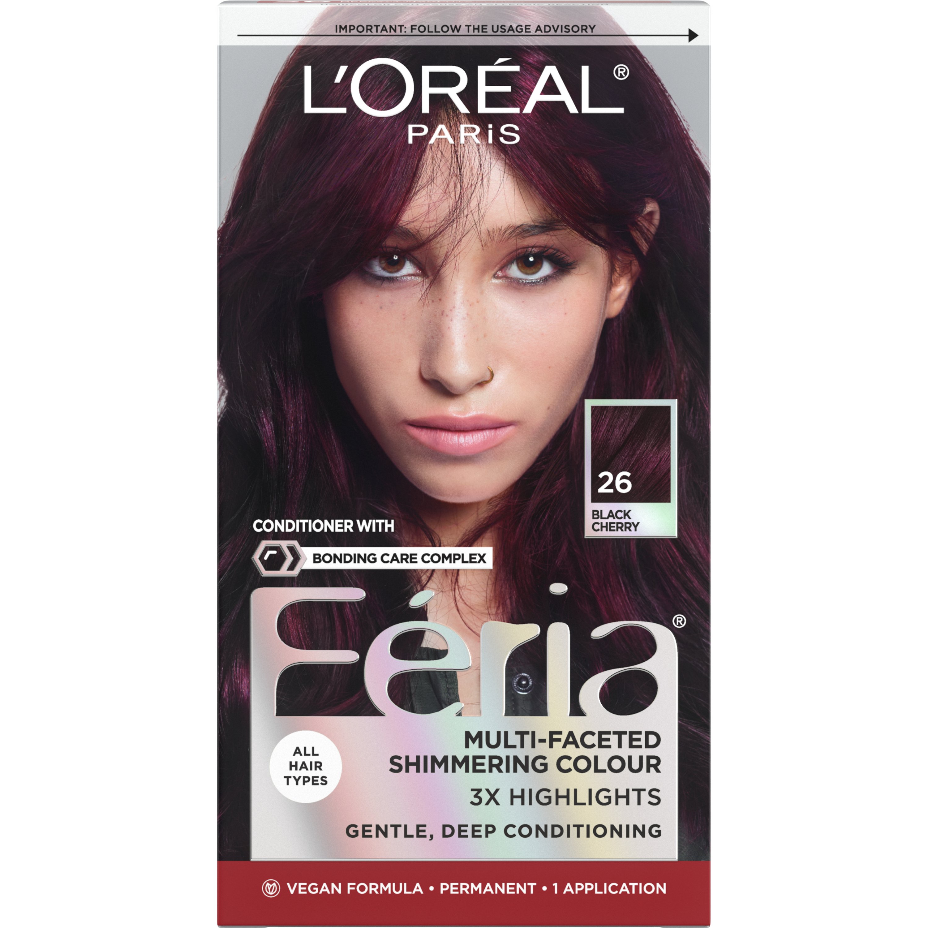 L'Oréal Paris Feria Permanent Hair Color - 26 Black Cherry - Shop