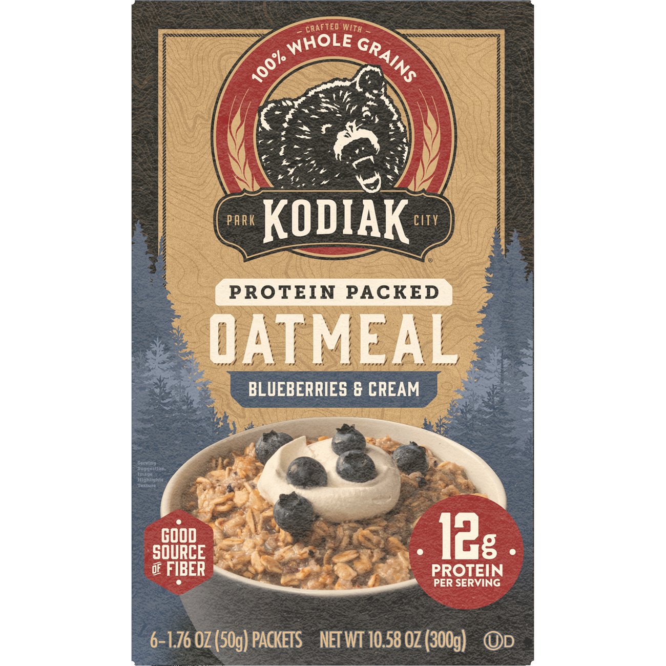 Kodiak 14g Protein Oatmeal Power Cup - Blueberries & Cream, 2.12