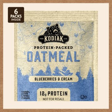 Kodiak 12g Protein Packed Oatmeal - Blueberries & Cream, 6 ct