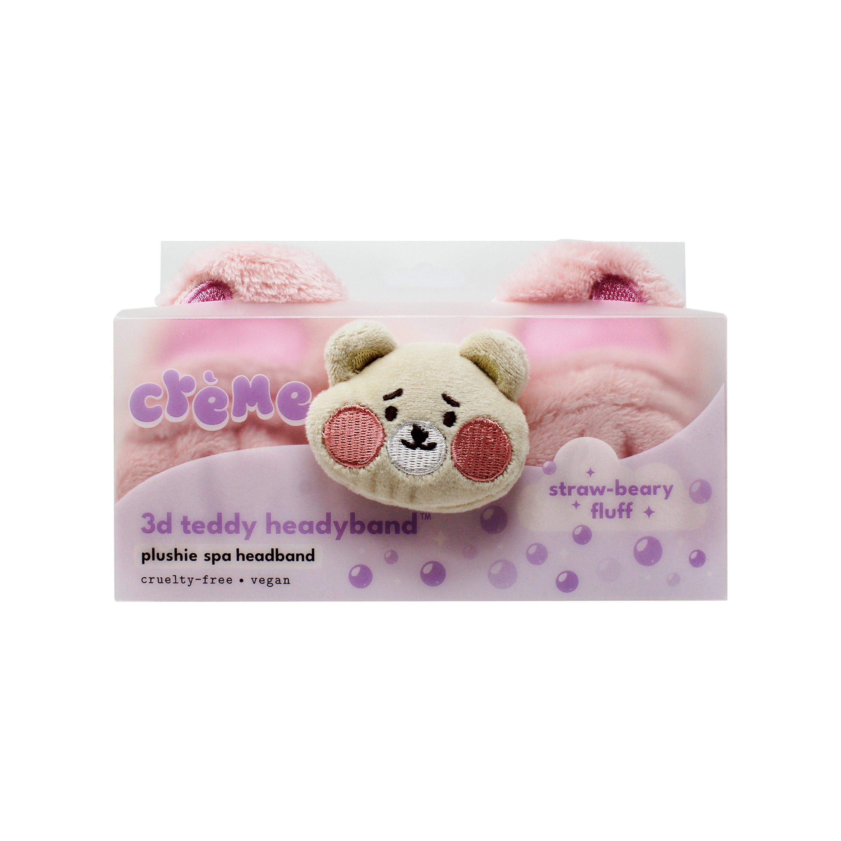 The Crème Shop 3D Teddy Plush Spa Headband - Straw-beary  display picture 2