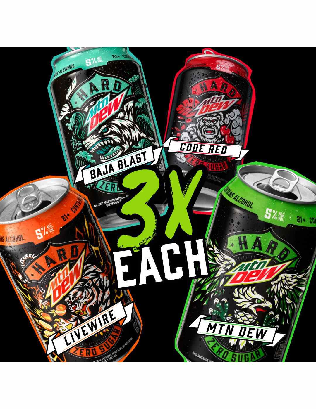 Hard Mountain Dew Mix Pack Alcoholc Beverage 12 pk Cans; image 2 of 6