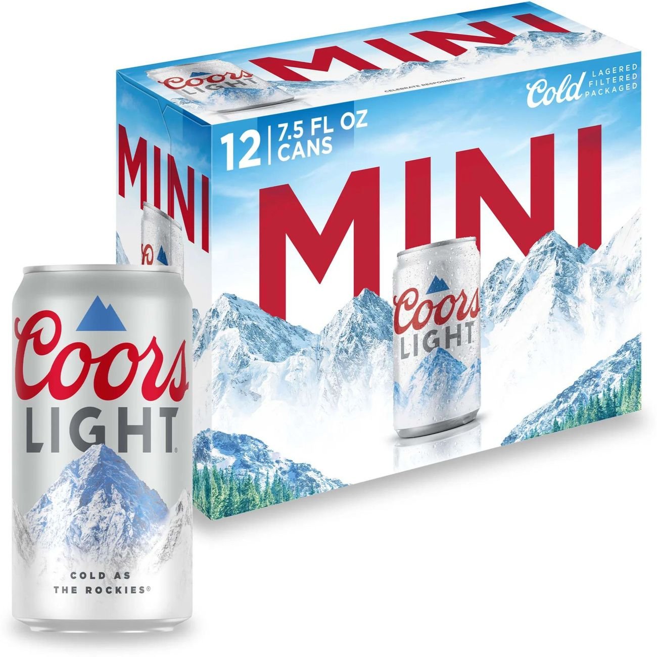 Coors Light Beer 12 pk Mini Cans - Shop Beer at H-E-B