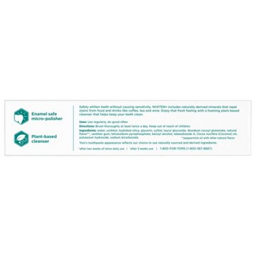 Tom's of Maine Whiten+ Coconut Oil Toothpaste Gentle Mint
