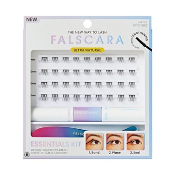 KISS Falscara Ultra Natural Lashes Starter Kit - Light & Airy Wisps, 10-14mm Multipack