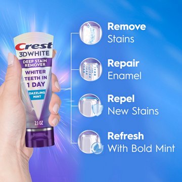 Crest 3DWhite Brilliance Deep Stain Remover Toothpaste - Dazzling Mint, 2.1 oz