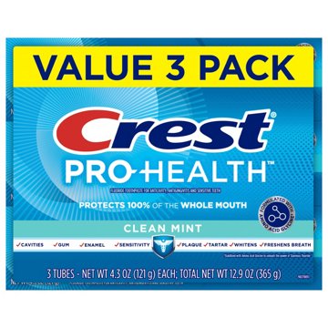 Crest Pro-Health Toothpaste - Clean Mint, 4.3 oz Tubes